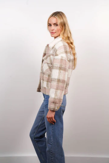 The Sienna Sherpa Plaid Jacket