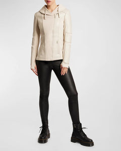 The Asymmetrical Hooded Terry Moto Jacket