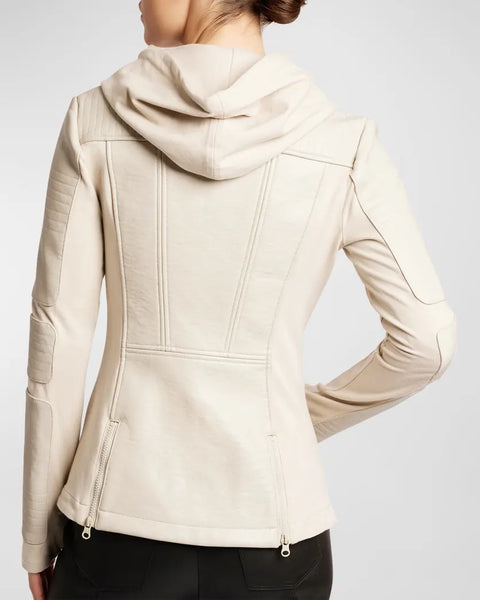 The Asymmetrical Hooded Terry Moto Jacket