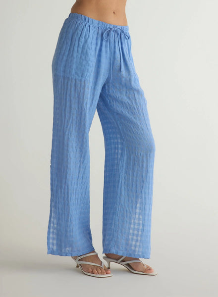 The Side Slit Beach Pant - Riviera Blue
