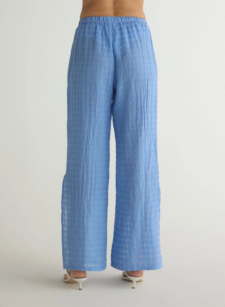 The Side Slit Beach Pant - Riviera Blue