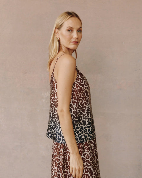 The V Neck Cami- Ombre Leopard Print