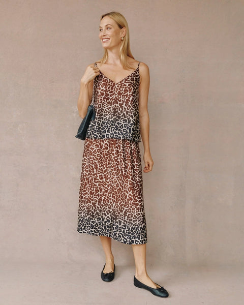 The V Neck Cami- Ombre Leopard Print