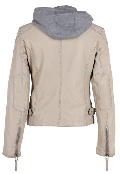 The Finja Leather Jacket with Zip Out Hoodie