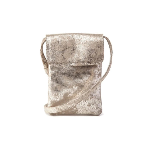 The Metallic Leather Platinum Crossbody
