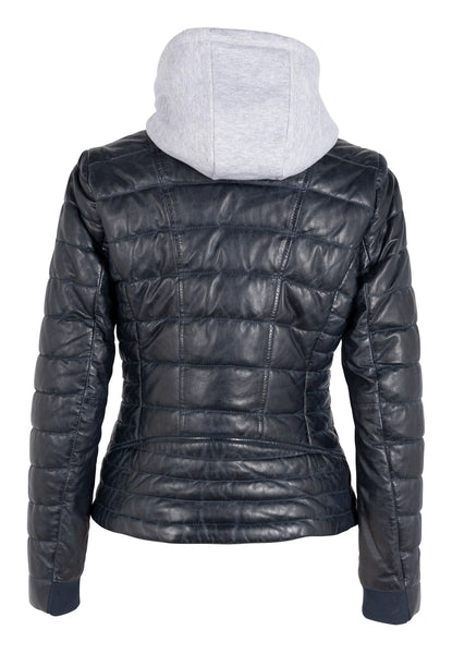 The Leather Puffer with Fleece Hoodie